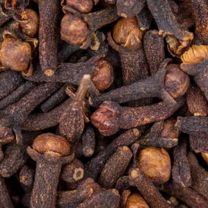 close up view of dry organic clove spice
